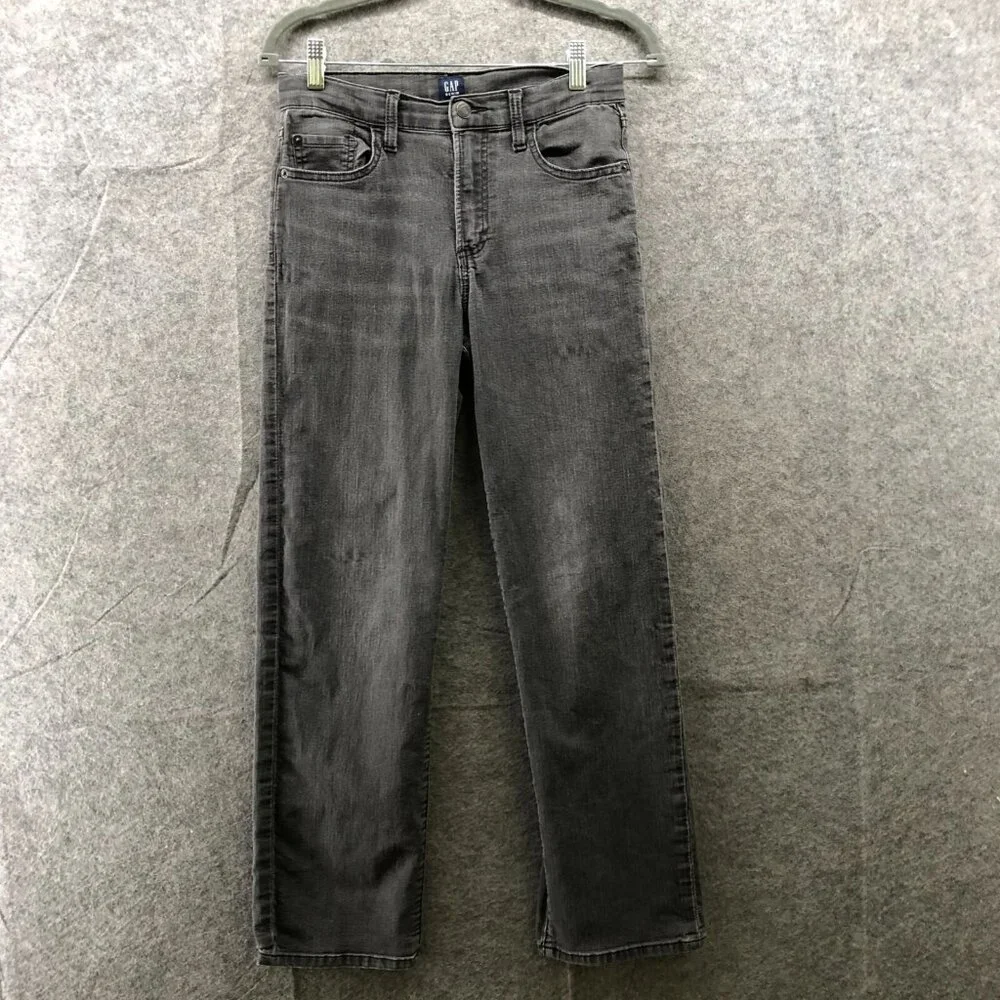 Gap Boys‎ Size 14 Relaxed Straight Jean Stretch Black Adjustable Waist